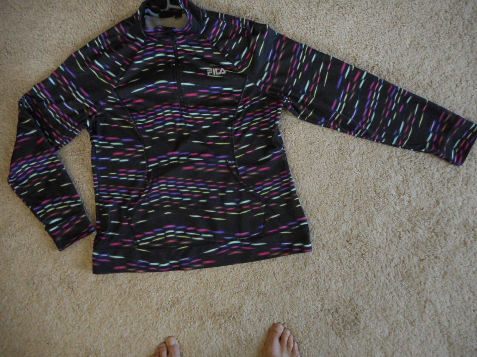 Jacket Running Athletic Zipper Pullover Black Mul… - image 3