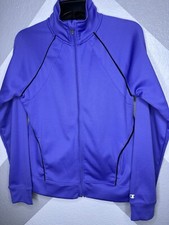 Champion Women Purple Double Dry Full Zipper Polyester Jacket Medium Activewear