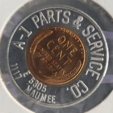 1953 D Encased Advertising A-1 Parts & Service Co 1117 Maumee