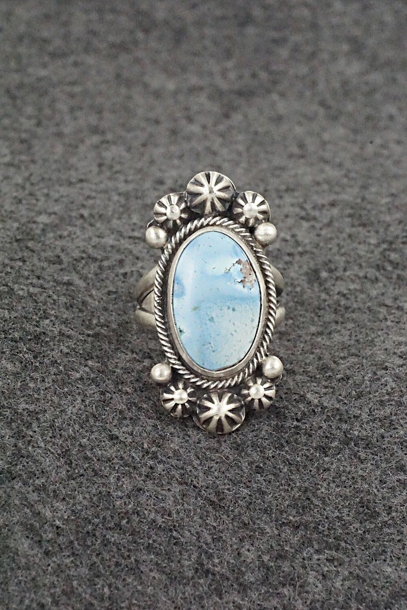 Turquoise & Sterling Silver Ring - Bobby Johnson - Size 7.5 Turquoise & Sterling Silver Ring - Bobby Johnson - Size 7.5
