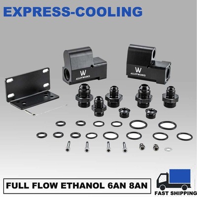 FULL FLOW ETHANOL 6AN 8AN E85 Conversion Flex Fuel Sensor Adapter Kits Universal