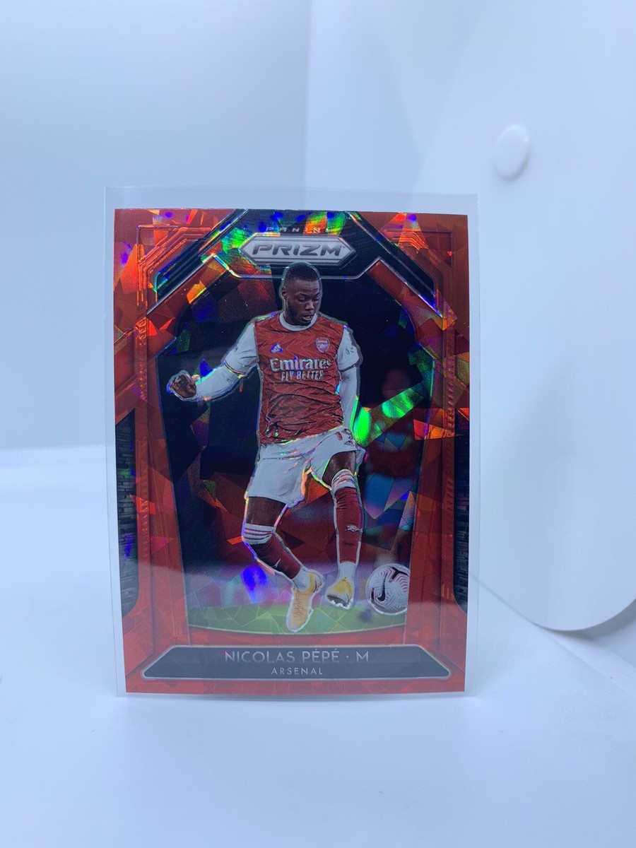 2020-21 Panini Prizm Premier League Nicolas Pepe Red Cracked Ice