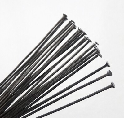 Head Pin, 144 Black Oxide (Gunmetal) 2'' Long 21 Gauge Standard Headpins