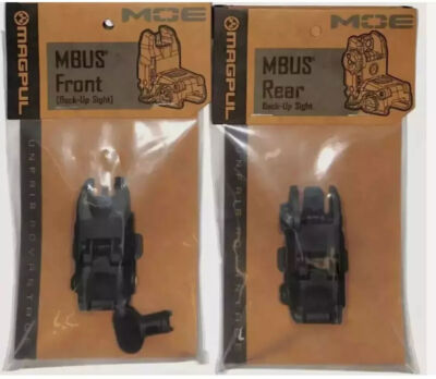 New Front and Rear New Generation Back Up Sight Set in Sleek Black Finish 