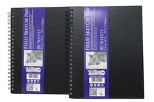 2 Pk U.S. Art Supply 8.5" x 11" Hardcover Sketch Book 80 Sheets 70 lb (110gsm)