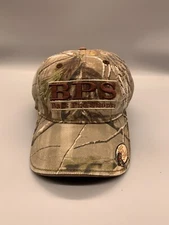 Bass Pro Shops Hat Cap Fitted OSFA Biege The Game Hunting Camo Fishing BPS Split