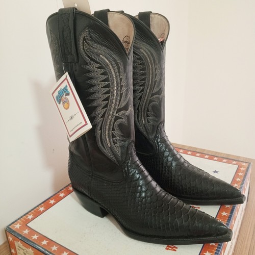 GO WEST BOOTS CHIHUAHUA PHYTHON BLACK SIZE 8 - Picture 5 of 17