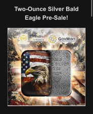 2024 2oz .999 Silver Cast Bar Color Americana Bald Eagle 109.19 per troy oz