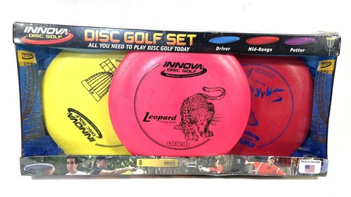 NEW Innova 3 Piece Disc Golf Set Driver Mid-Range Putter Red Pink Yellow