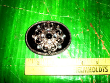 Women's cool Western Cowgirl Oval Belt Buckle onyx look a like dress or casual