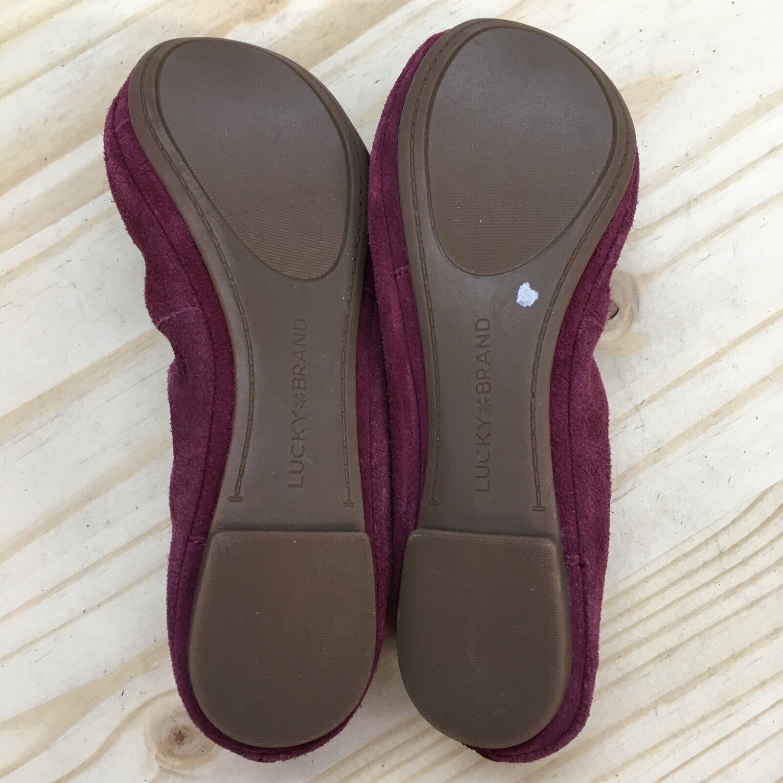 Lucky Brand Shoes Womens 7 M Erin Ballet Flats Burgundy Leather Slip On NEW