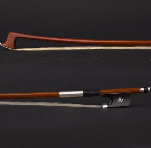 E.Sartory Copy Master Pernambuco Viola Bow Ebony Parisan eye Frog Silver Stiff - Picture 8 of 12