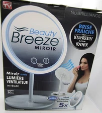 Beauty Breeze Mirror Lighted 5X Magnification Makeup Mirror Shaving Mirror.