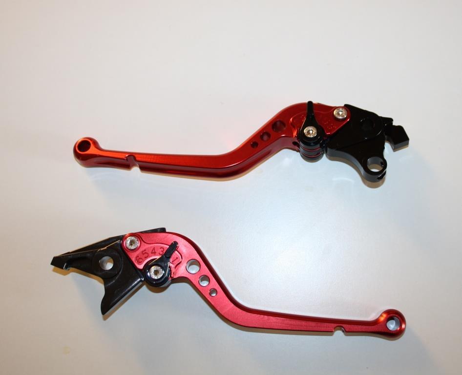 Leviers de commande longs rouges pour moto Ducati Supersport finition usinee