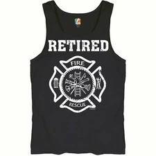 Retired Firefighter Badge Tank Top Fire and Rescue Fire Department Men's Top