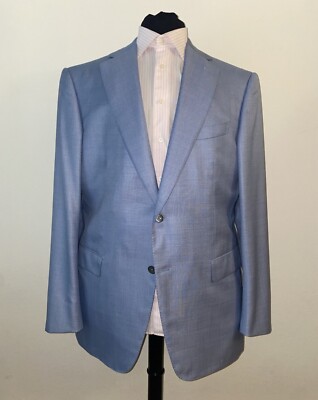 zilli sport jacket light blue with navy mother of pearly buttons
