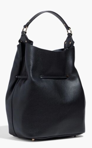 Bolso Bucket Burberry Negro Borlas Cuero Guijarro Cordón Nuevo con Etiquetas - Imagen 3 de 23