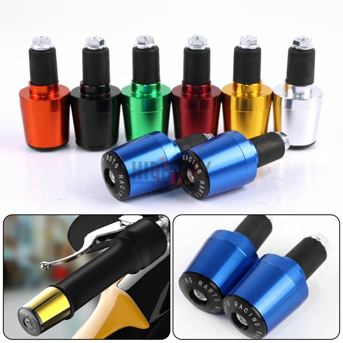 Aluminum Handlebar End Sliders Universal 22mm Motorcycle Handlebar End Caps - 7/8 Inch Aluminum Bar End Plugs In Multiple Colors Motorcycle Bar End Caps 22mm 7/8 Inch - Foto 7