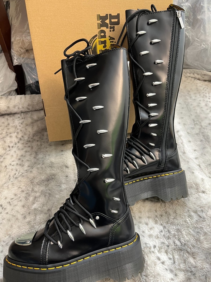 Yページ 1B60 Max Lace Up Knee High Platform Boots in Black Buttero