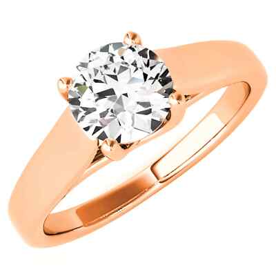 2CT Charles & Colvard Forever One Moissanite 14K Rose Gold Engagement Ring