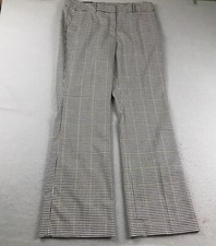 Tommy Hilfiger Pants Womens 12 Black Plaid Flat Front Straight Leg NWT