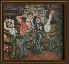 ARTE NAIF MUSICA FESTA RAGAZZI CHE BALLANO IL TWIST ENRICO COPETTA COEN BRESCIA