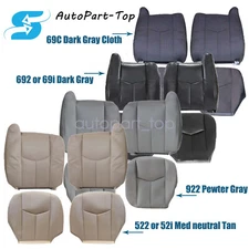 Driver & Passenger Leather Seat Cover For 2003-2006 Chevy Silverado NO Armrest