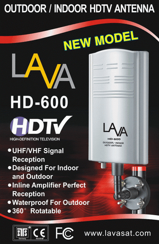 LAVA HD-600 Indoor/Outdoor HDTV Antenna, Apartment Best, Full 4K Free Channel - Picture 3 of 4