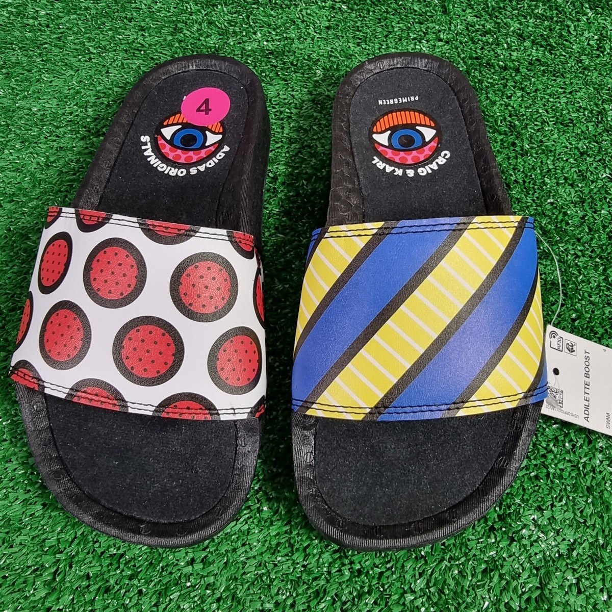 ?️ ADIDAS Slides Adilette Boost CRAIG & KARL Primegreen Sandals Adidas Originals x Craig & Karl Adilette Mens Boost Sandals  main image 4