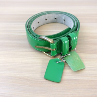 Green Leather Belt Womens Medium Basic Minimalist Waist  display picture 1