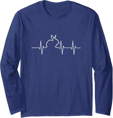 Bunny Heartbeat Rabbit Cute Hear Present Lover Animal Long Sleeve Tshirt