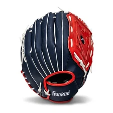 Franklin Sports Field Master Baseball Glove Left Hand Red White Blue Teeball