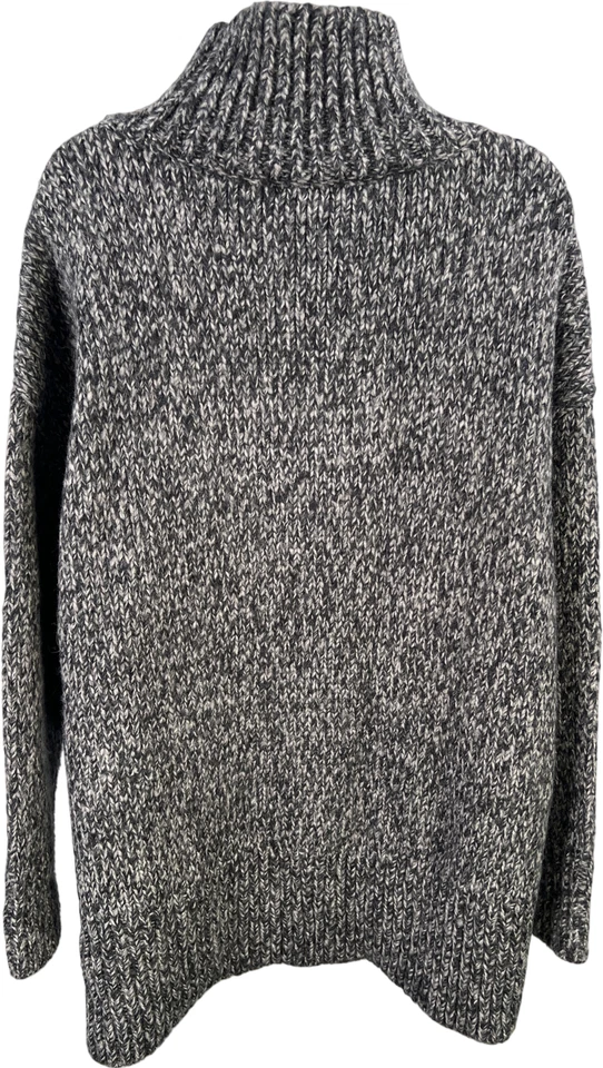 Suéter tejido grueso cuello falso manga larga negro/gris Ann Taylor para mujer - L Foto 2 de 4