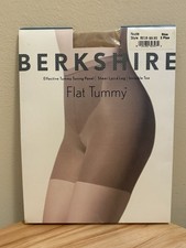 Berkshire Vintage 8016 Nude Size 2 Plus Flat Tummy Toning Panel Pantyhose NEW