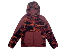 Oakley Men M Red/Black Tiger Camo Caribou Sherpa Fleece Outdoor Hooded Jacket