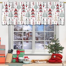 54x18 Inch Christmas Valance Kitchen Decor Curtain Rod Pocket Valance