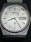 Seiko King Quartz Watch Silver Dial Mesh Band Used Vintage Style