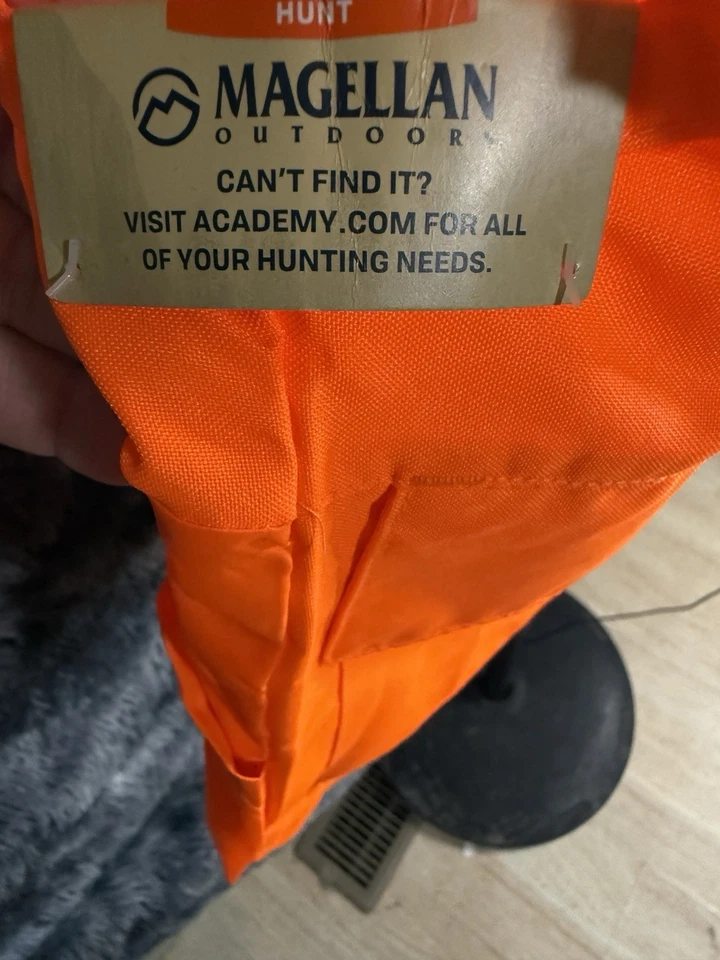 NWT Magellan Outdoors Game Vest Mens Blaze Orange Zip Up Hunting With Game Bag - Image 3 of 4