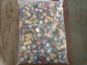 4 Lbs Lot Of Used Beer Bottle and wine corks - For Crafting SEE PICS!!!