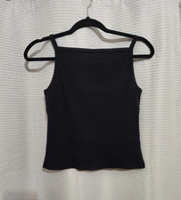 Old Navy Womens Black Cropped Rib Knit Cami Tank Top - Size Small