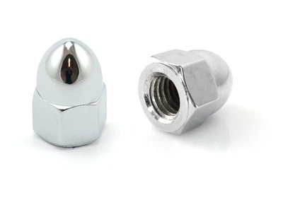 Colony Acorn Nuts High Crown Chrome (Pair) fit 5/16 inch -24 UNF Imperial Bolt