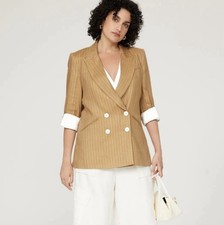 VERONICA BEARD Parineti Camel Linen Blend Dickey Jacket Size 4