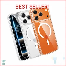 FNTCASE for iPhone 17 Pro Case: Clear Magnetic Transparent Phone Cases with Scre