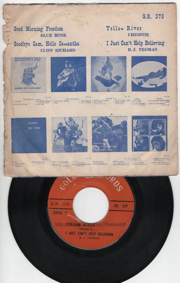BLUE MINK  /CLIFF RICHARD /CHRISTIE /B.J. THOMAS THAI EP 7" THAILAND - Image 3 of 3