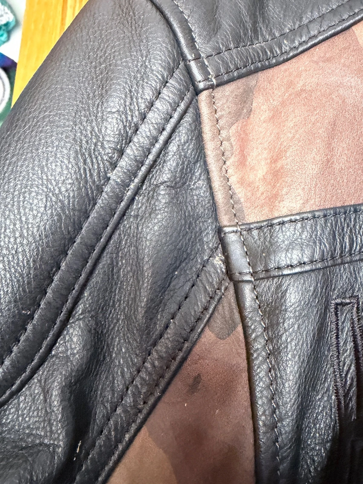 Harley Davidson Camo Leather Jacket Mens Large Nightfall HD-236 - product detail image 14