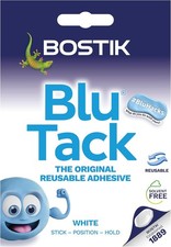 Blu Tack Bostik White - Handy Size - Multipurpose Reusable Adhesive
