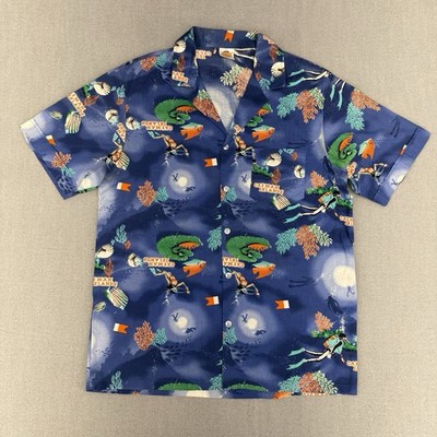Vintage Sun Island Men s Shirt L Hawaiian Cotton Camp Scuba Dive Coral Snorkel