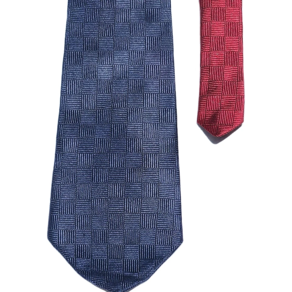 Corbata Tommy Hilfiger Hombre Clásica Roja y Azul Azul Marino Talla Única. Seda 100% vintage Foto 4 de 4