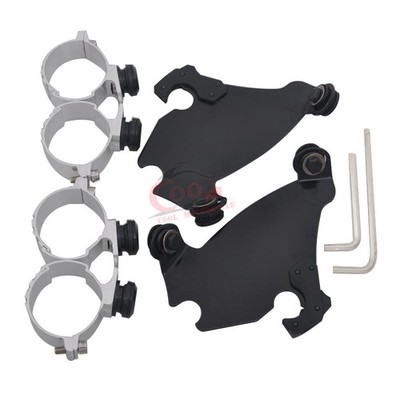 Fork Bracket Gauntlet Fairing Trigger Lock Mount Kit For Harley FXDL Low Rider
