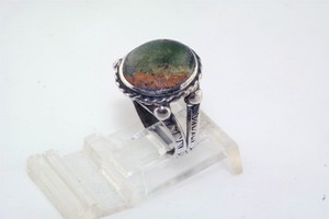 Antique Old Pawn Native American Turquoise Pattern Pattern Silver Ring sz 5